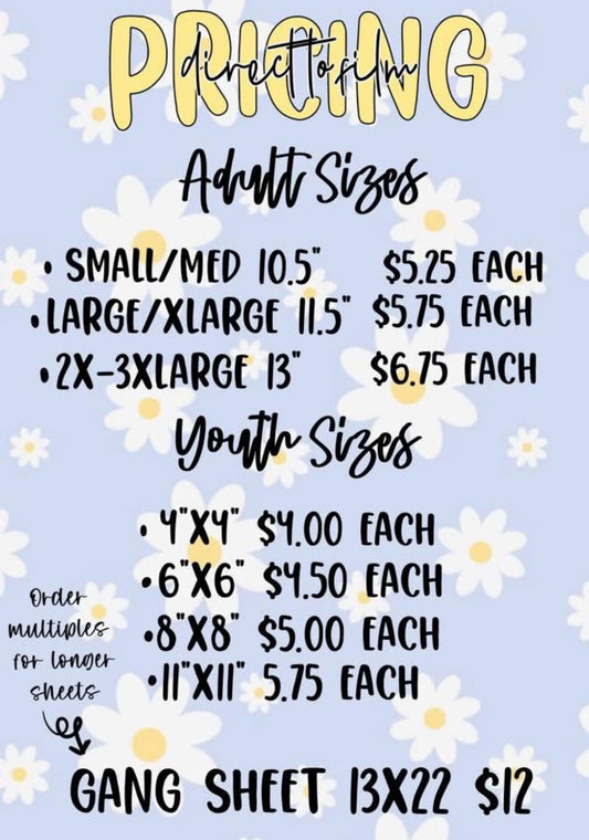 Gang Sheet (Message me after ordering)
