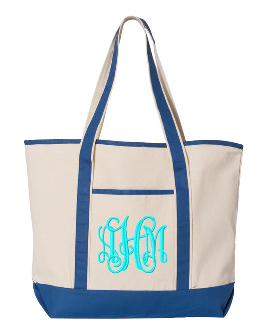 Large Canvas Tote Bag Embroidered