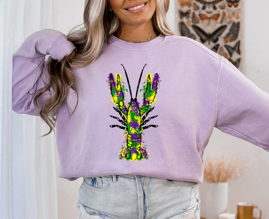 Mardi Gras WaterColor Crawfish