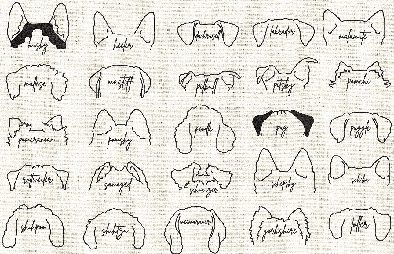 Dog Ear Embroidered (Pocket Size)