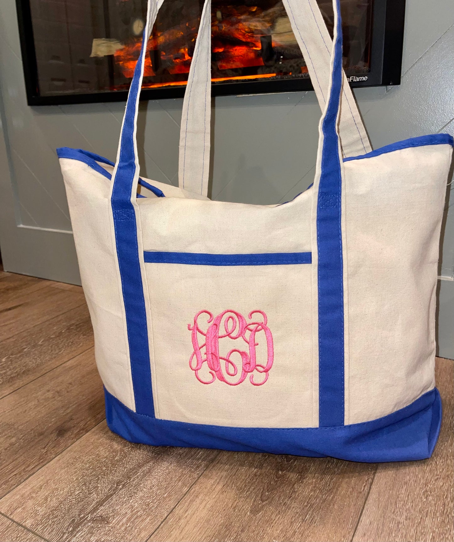 Large Canvas Tote Bag Embroidered