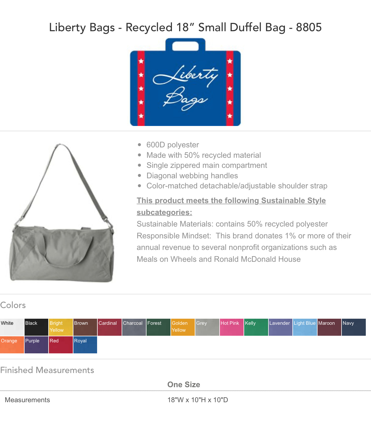 Spirit Duffle Bags