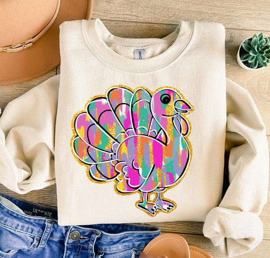 Colorful Glitter Turkey