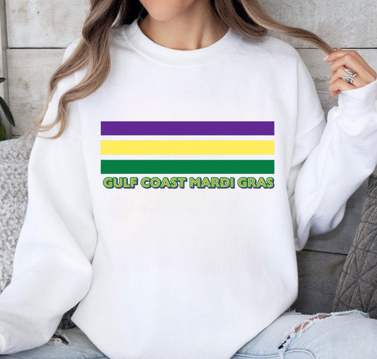Mardi Gras Stripes (Any Words or Plain)