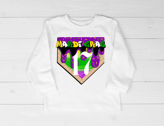 Mardi Gras Baseball Drip