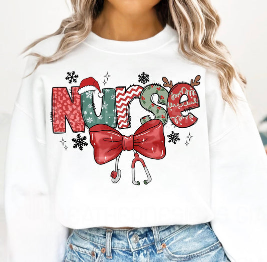 Christmas Font W/Bow (Any Saying)