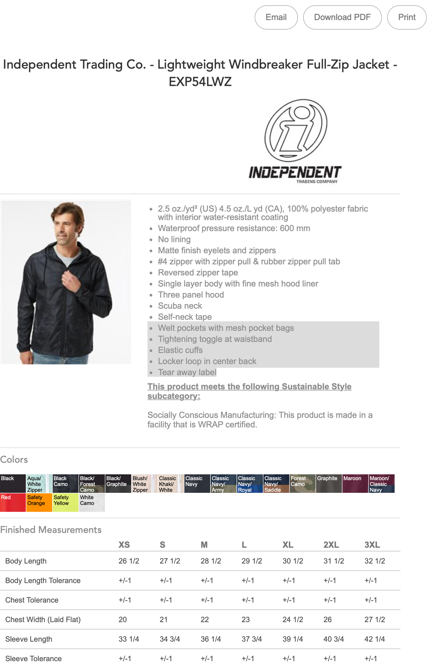 Windbreaker Rain Jacket (Embroidery included)
