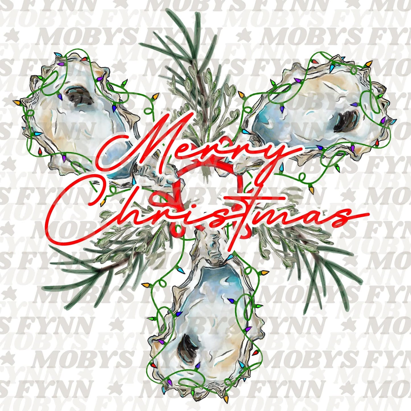 Coastal Christmas Oyster Wreath (My Art)