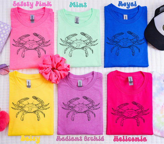 Coastal Crab Tee Drawing