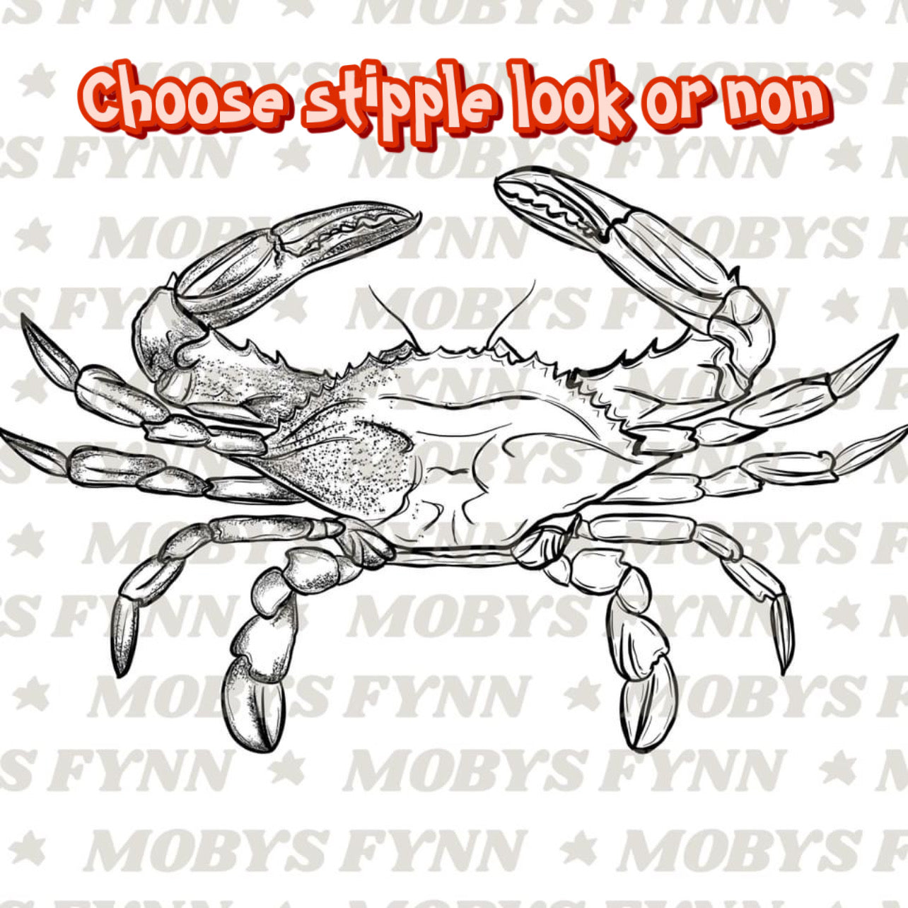Coastal Crab Tee Drawing