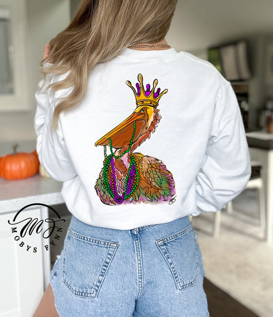 Mardi Gras Pelican W/Feathers