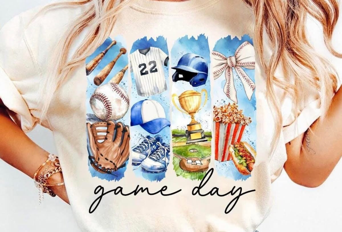 Game Day Watercolor Baseball