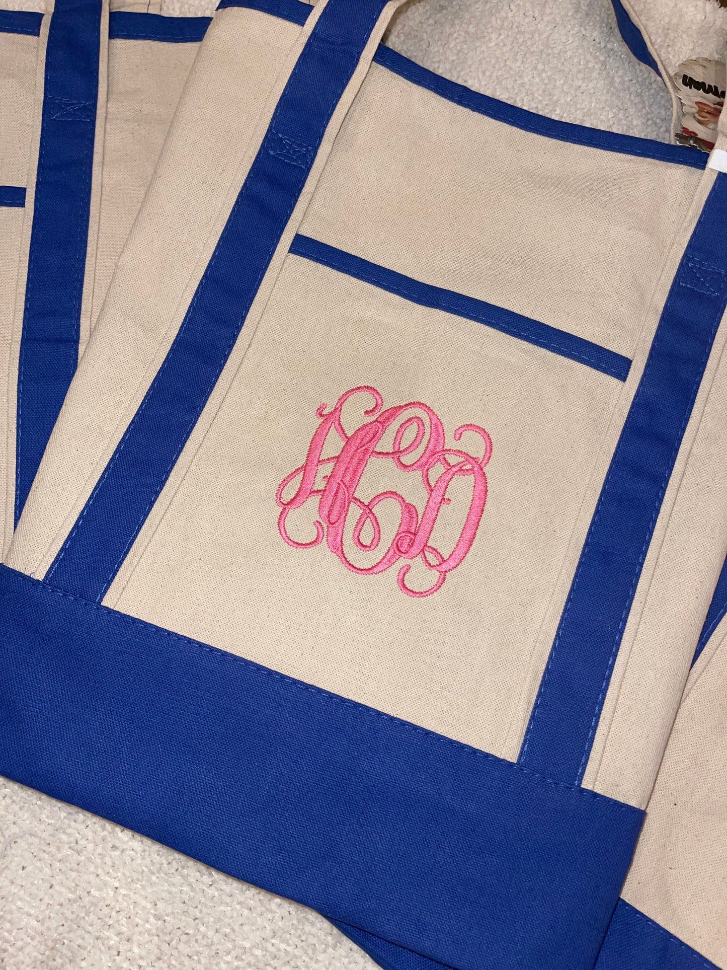 Large Canvas Tote Bag Embroidered