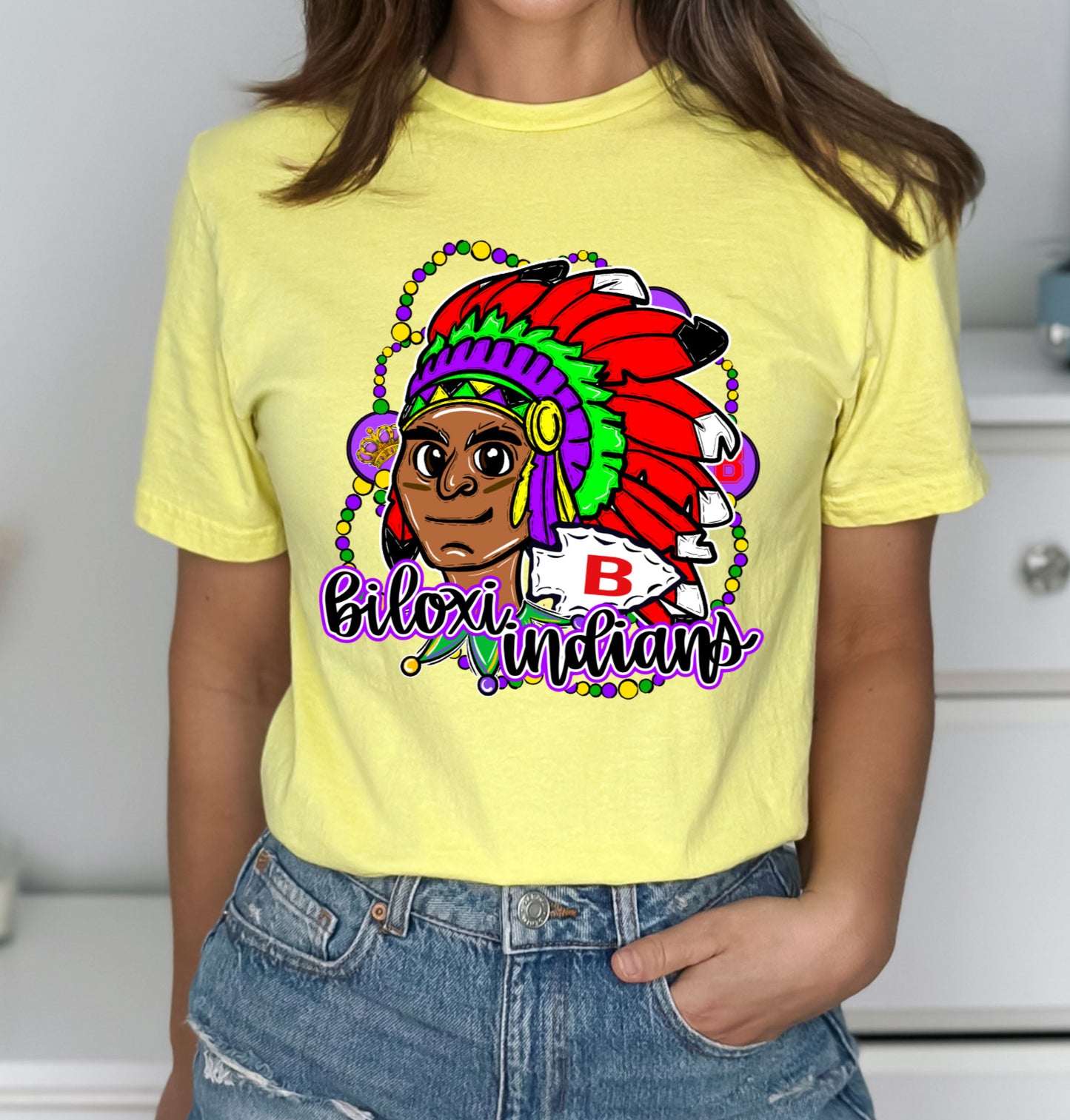 Biloxi Indians Mardi Gras (Vibrant Colors)