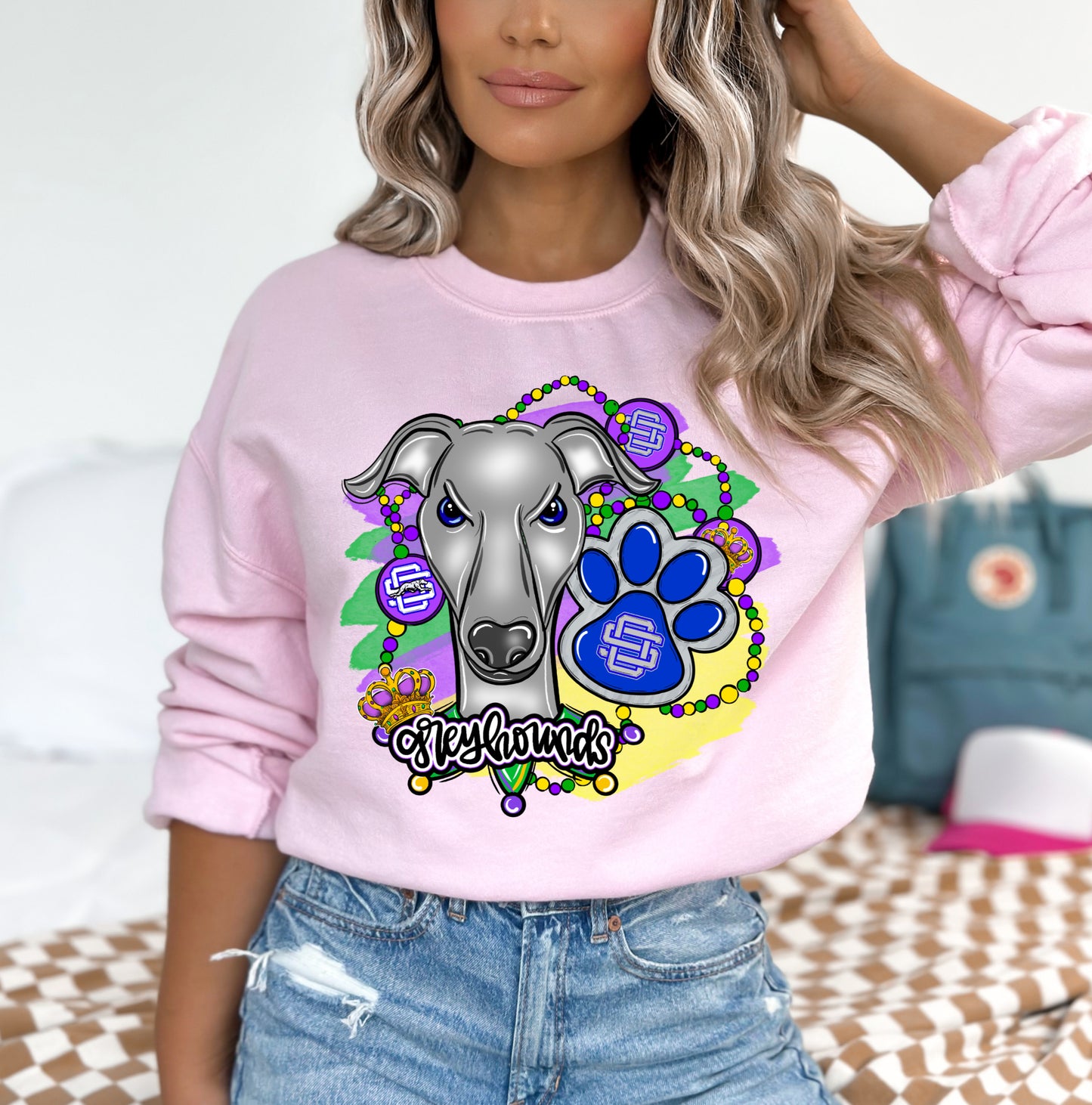 Greyhounds Mardi Gras (Vibrant Colors)