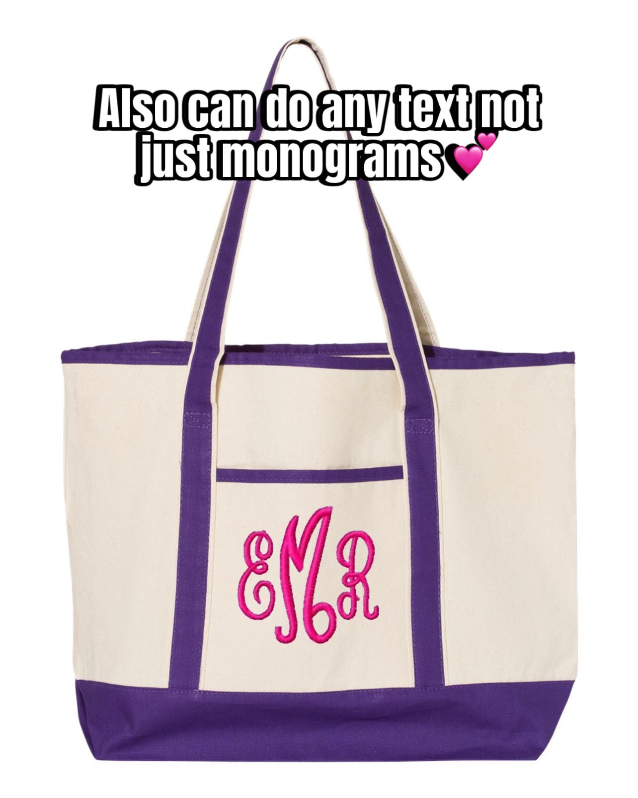 Large Canvas Tote Bag Embroidered