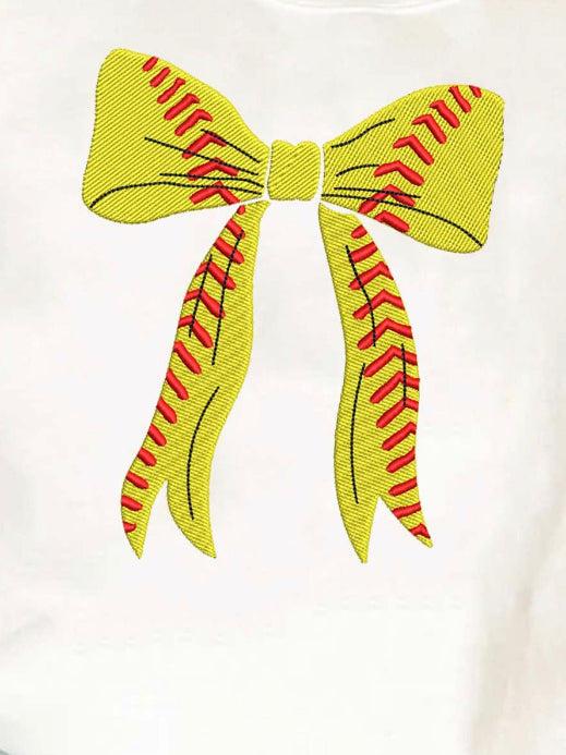 Embroidered Softball/Baseball Bow