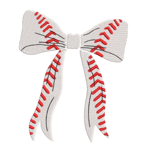 Embroidered Softball/Baseball Bow