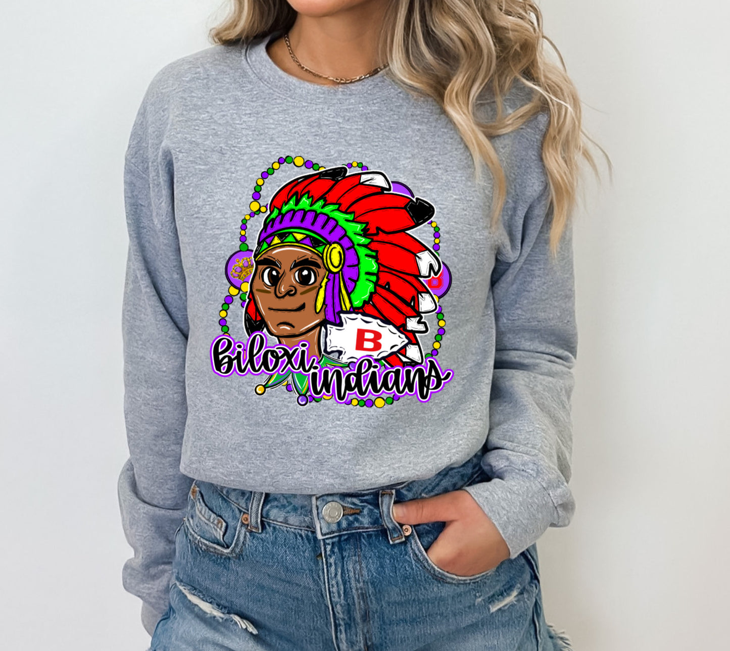 Biloxi Indians Mardi Gras (Vibrant Colors)