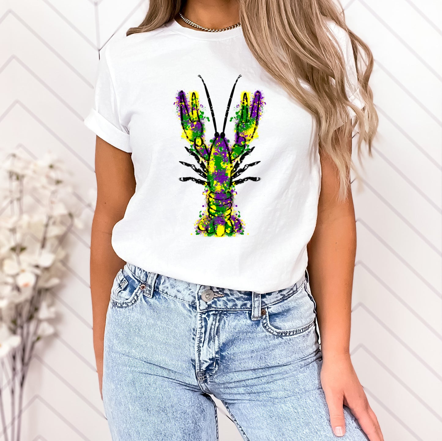 Mardi Gras WaterColor Crawfish