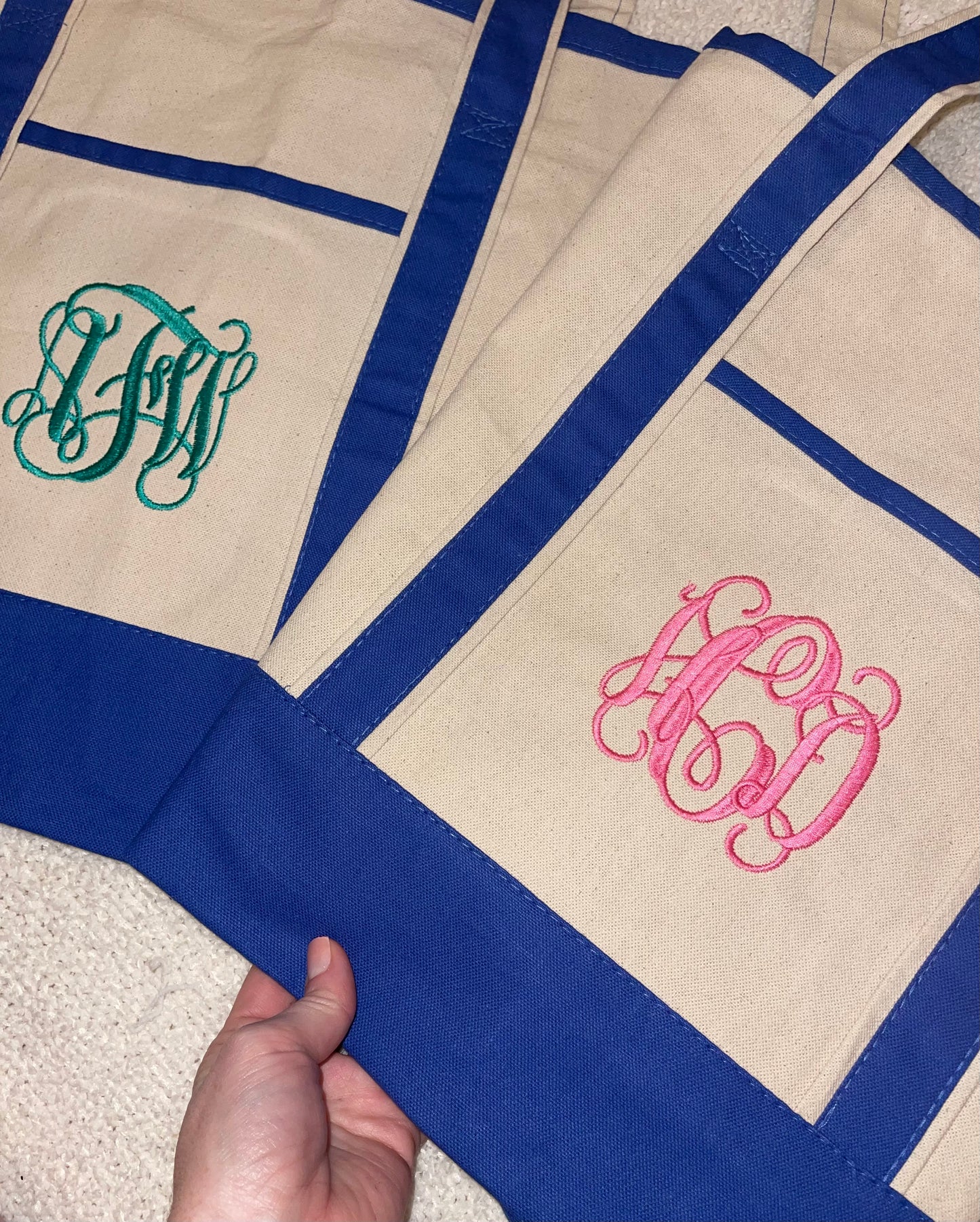 Large Canvas Tote Bag Embroidered