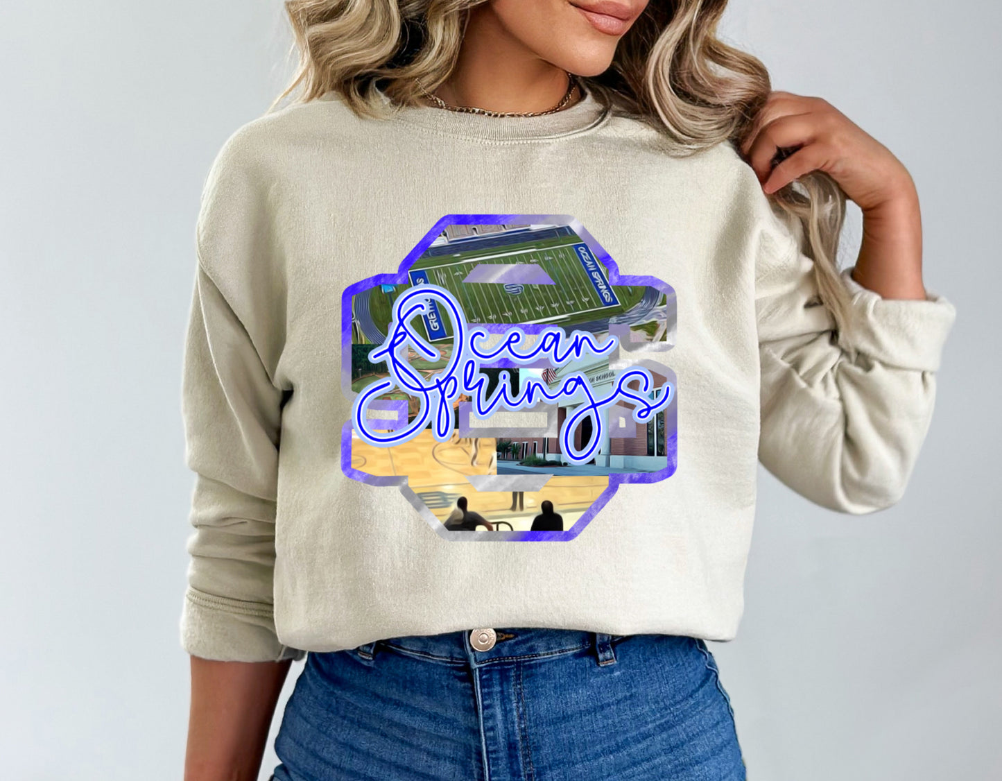 Ocean Springs Watercolor Letter (Screenprint/Vibrant)