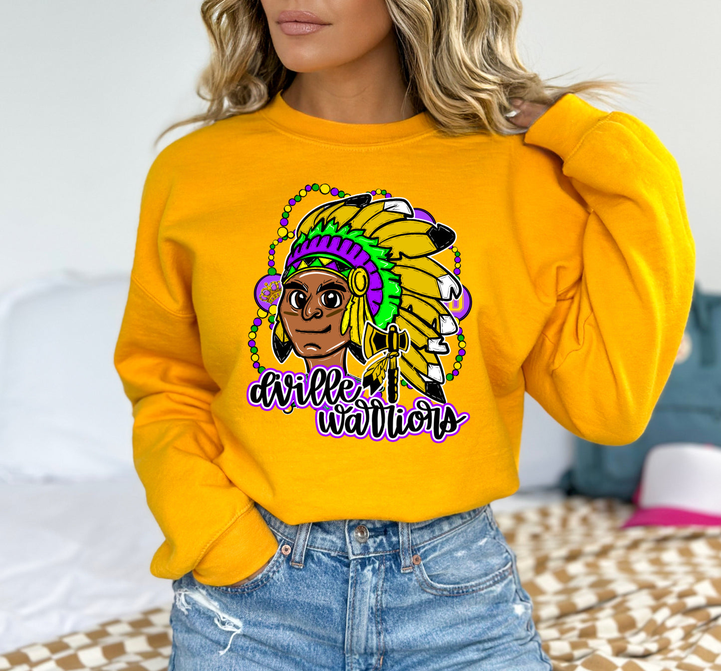 Diberville Warriors Mardi Gras (Vibrant Colors)