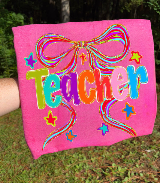 Teacher Glitter Bow
