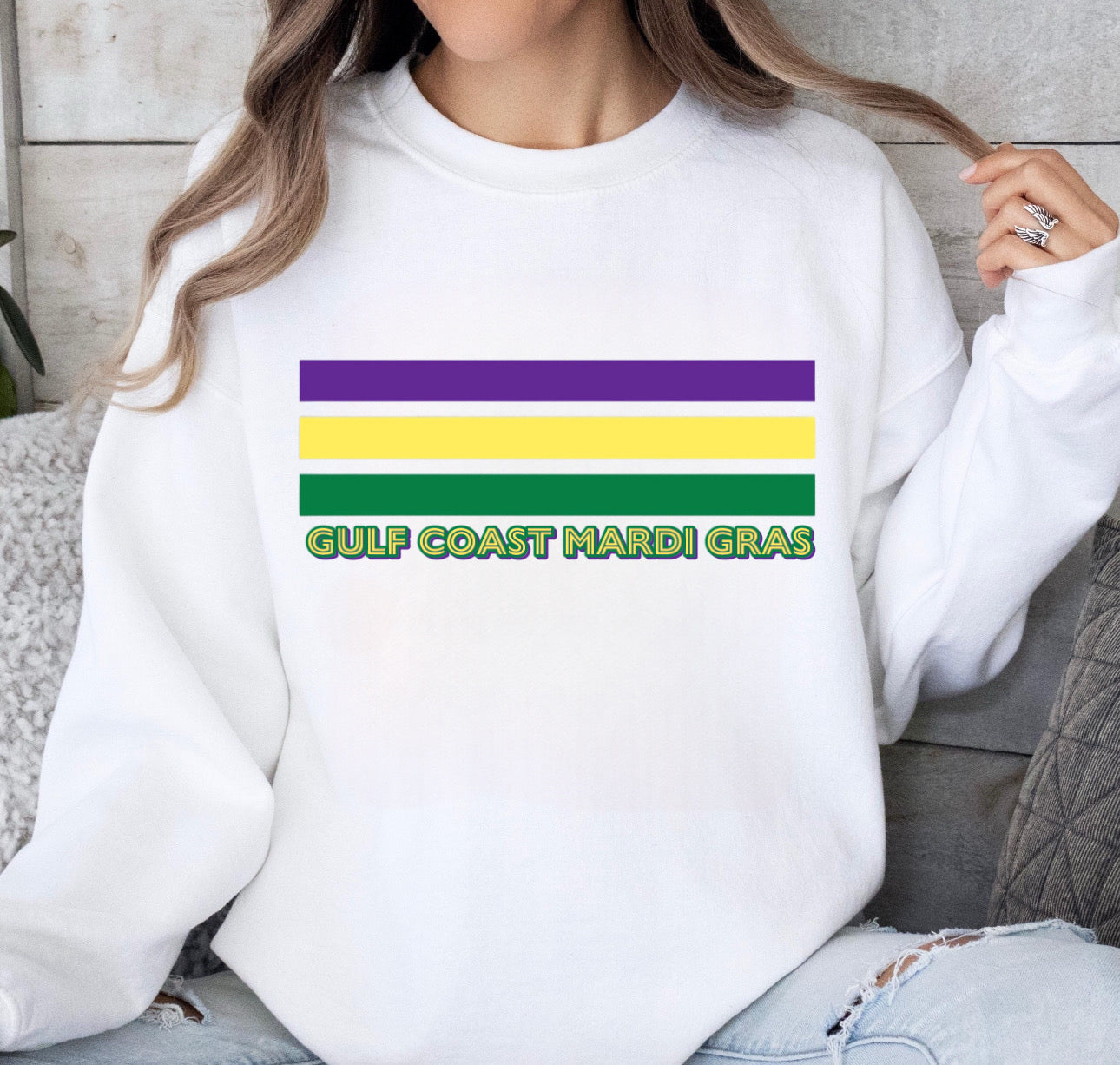 Mardi Gras Stripes (Any Words or Plain)