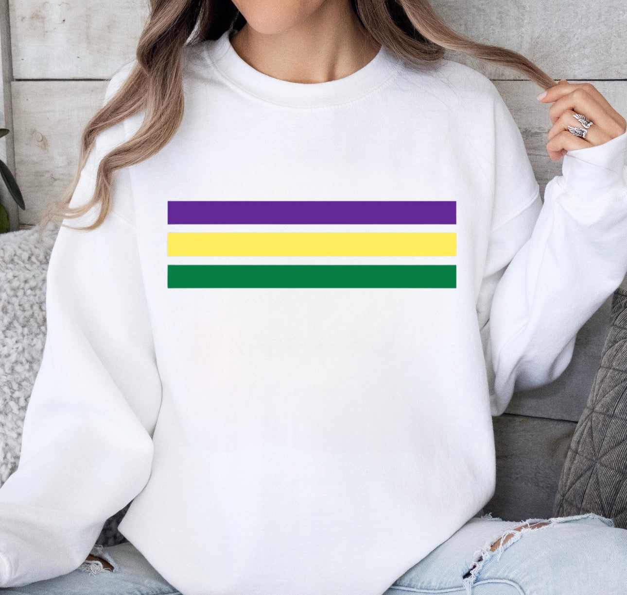 Mardi Gras Stripes (Any Words or Plain)
