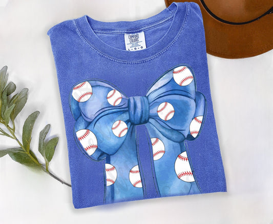 Baseball Bow (Blue)