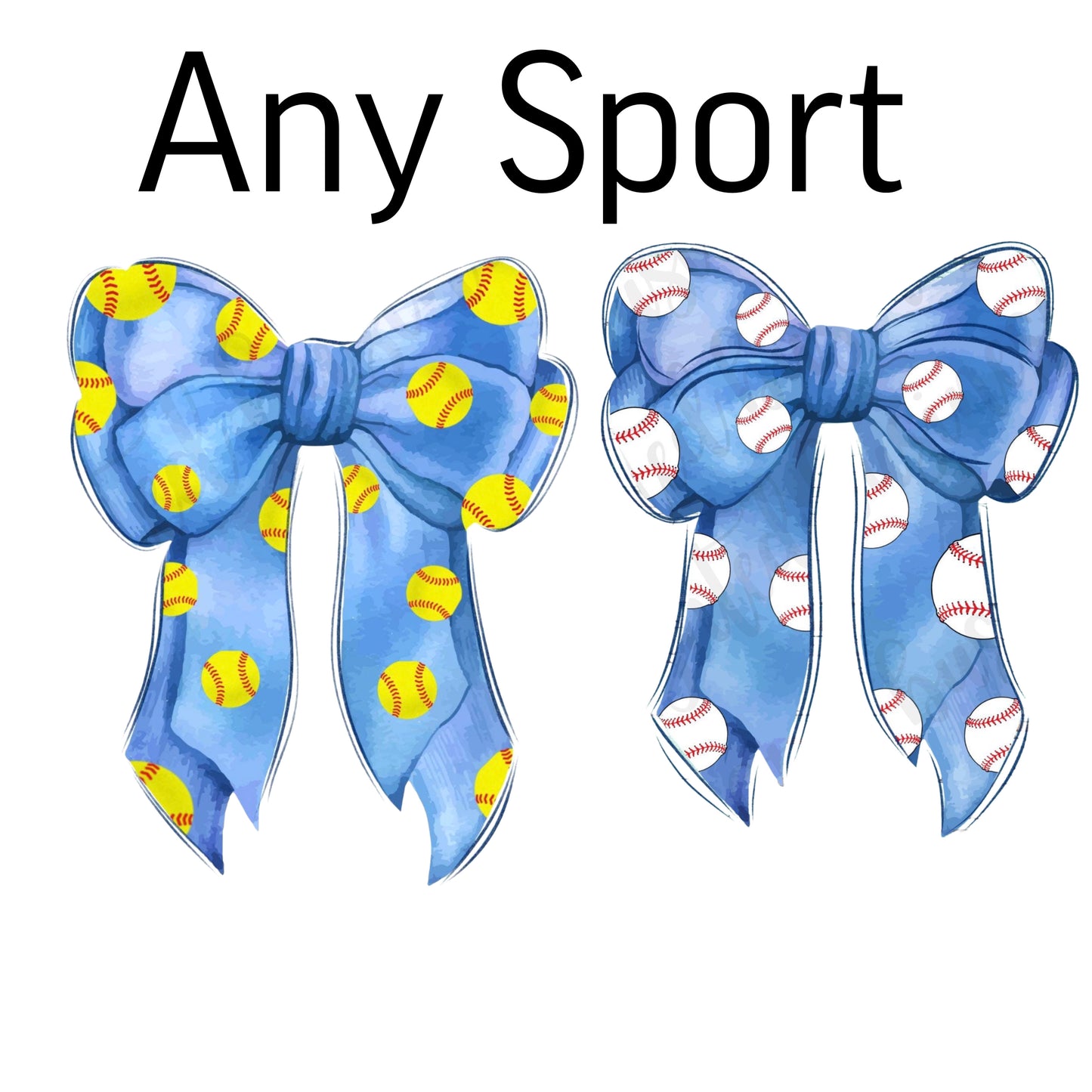 Baseball Bow (Blue)
