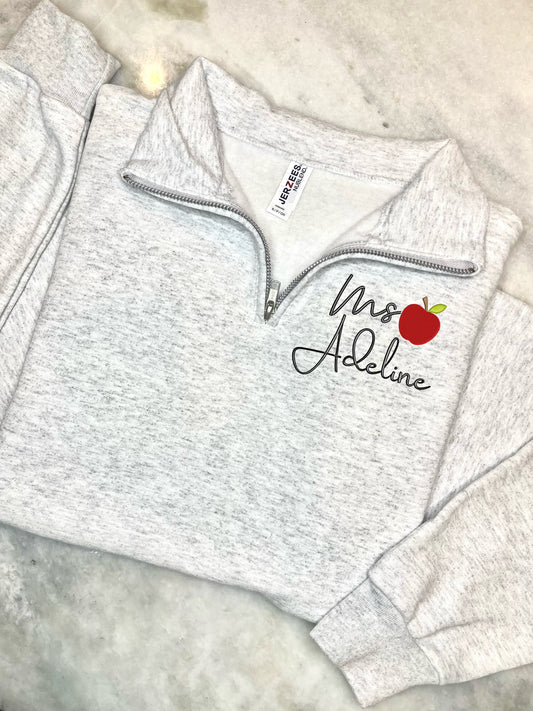 Teacher/Apple Pocket Embroidery
