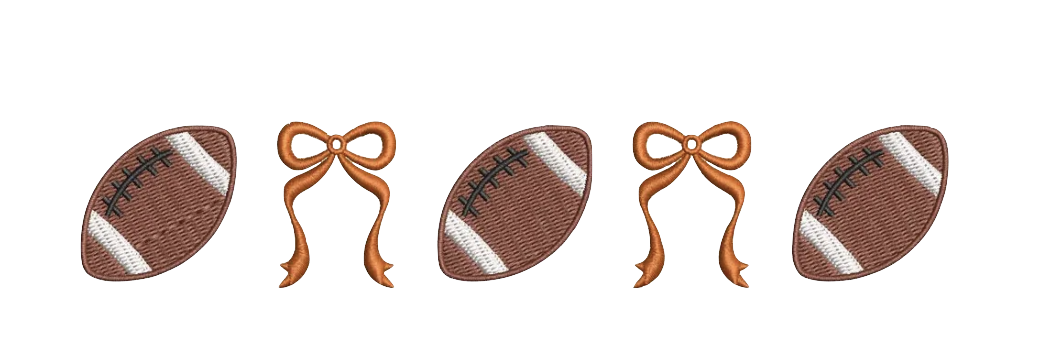Embroidered Bows & Footballs