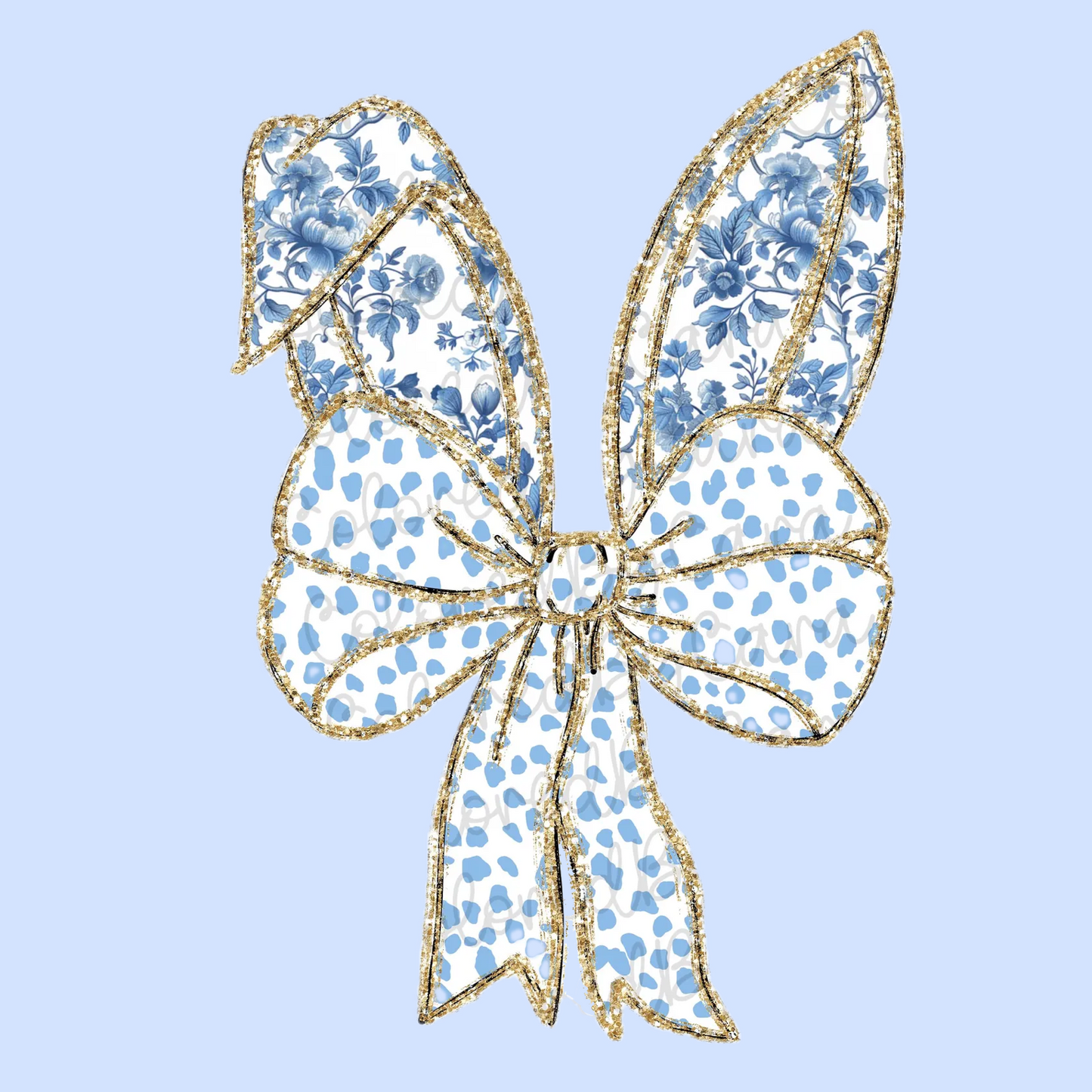 Floral Blue Easter Bunny Ears