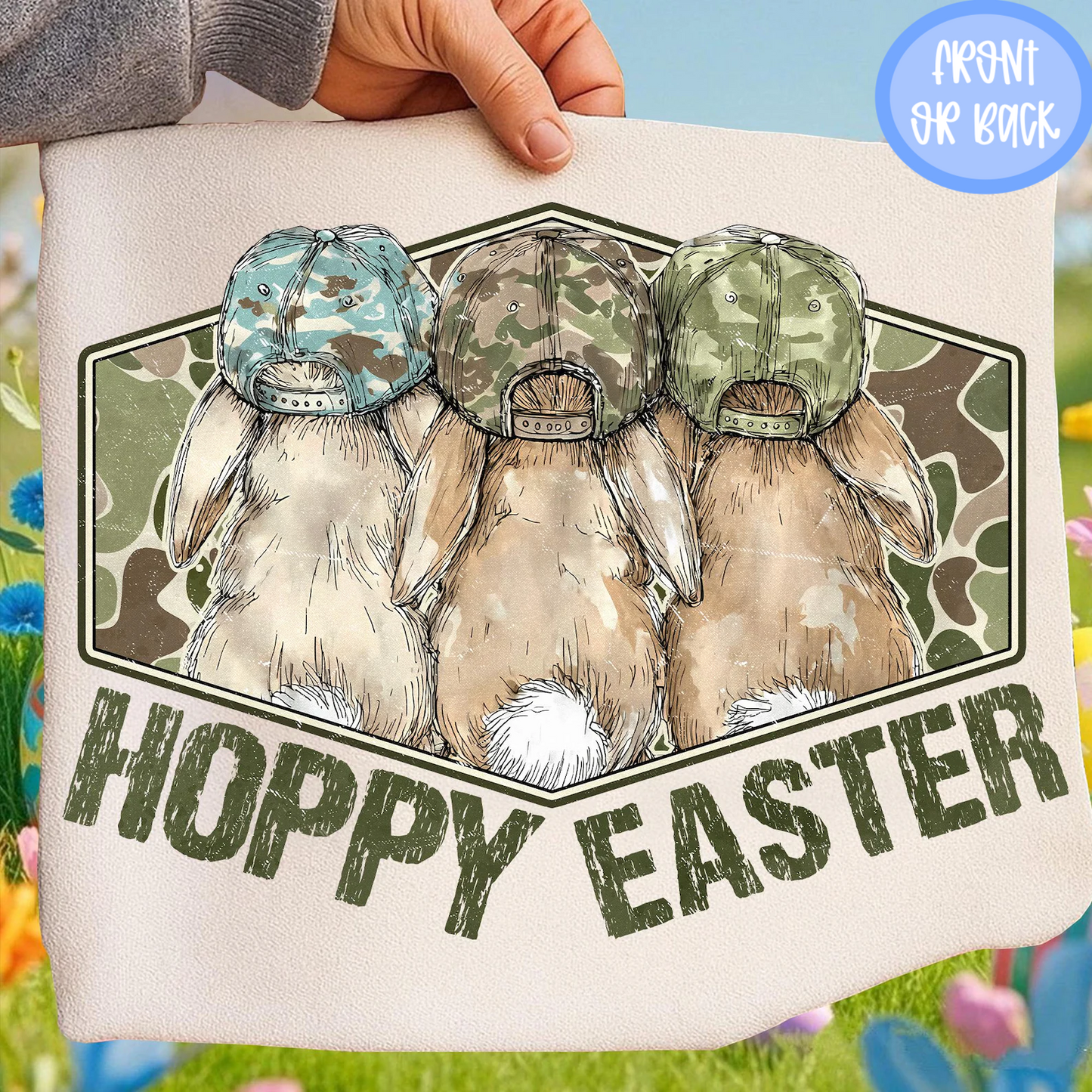 Hoppy Easter Camo Bunny Trio