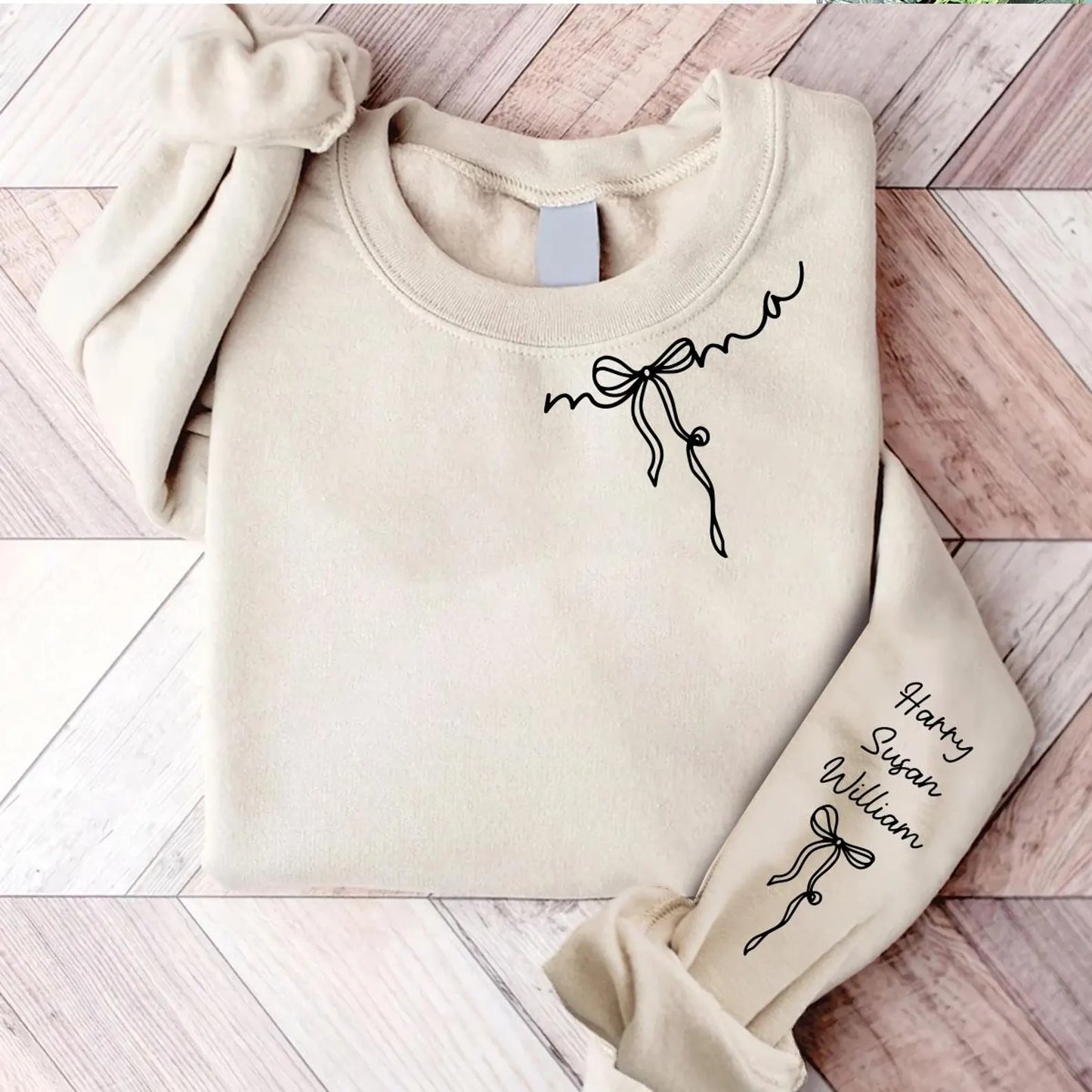 Mama Bow W/Names on Sleeve