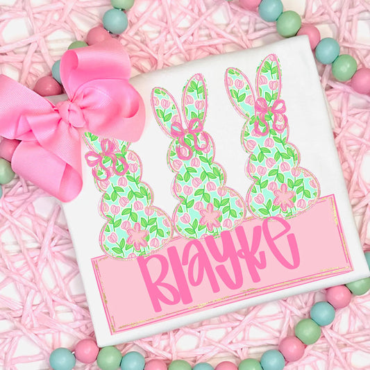 Floral Bunny Trio (Tell me name/color in checkout notes)