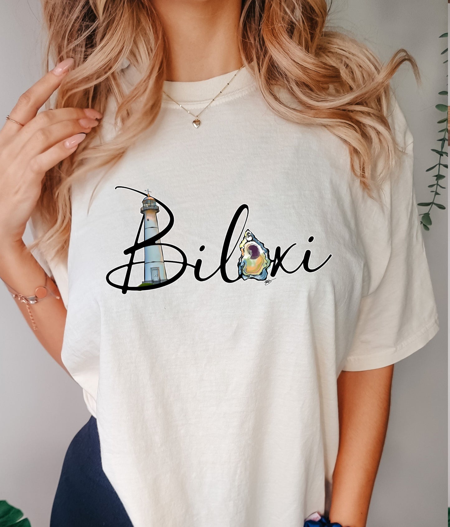 Biloxi Oyster & Lighthouse (SPECIFY CURSIVE OR REGULAR FONT)
