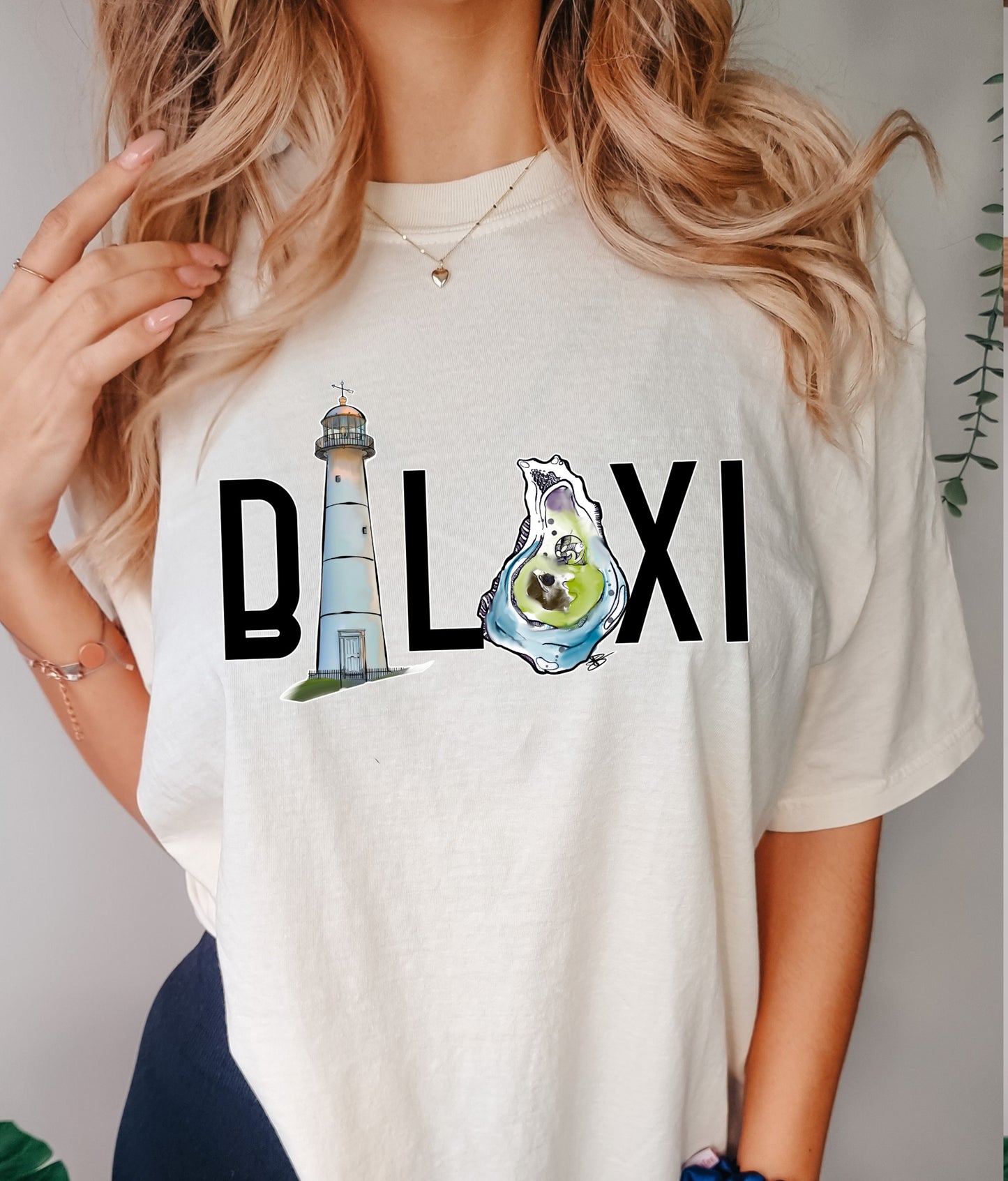 Biloxi Oyster & Lighthouse (SPECIFY CURSIVE OR REGULAR FONT)