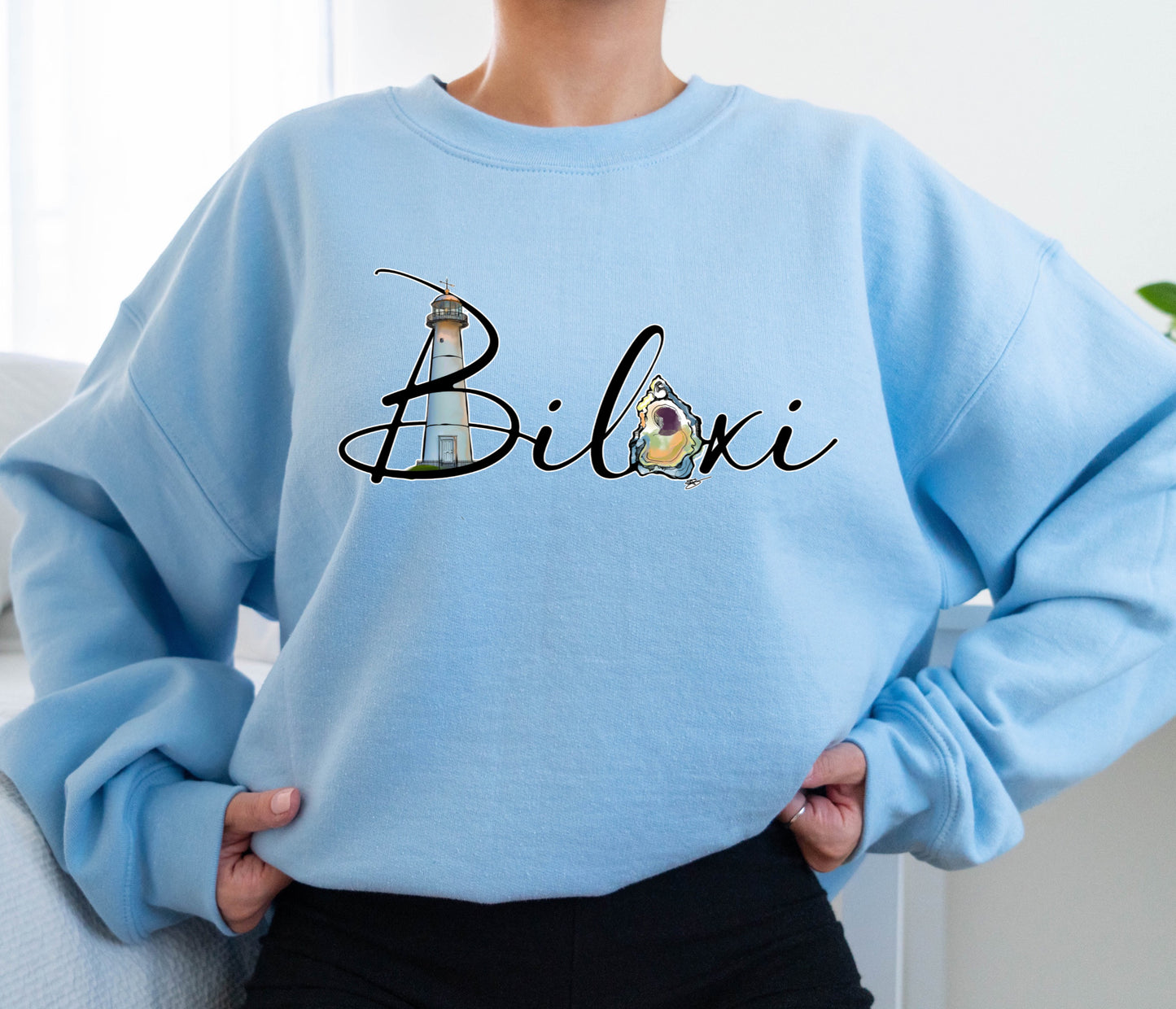 Biloxi Oyster & Lighthouse (SPECIFY CURSIVE OR REGULAR FONT)