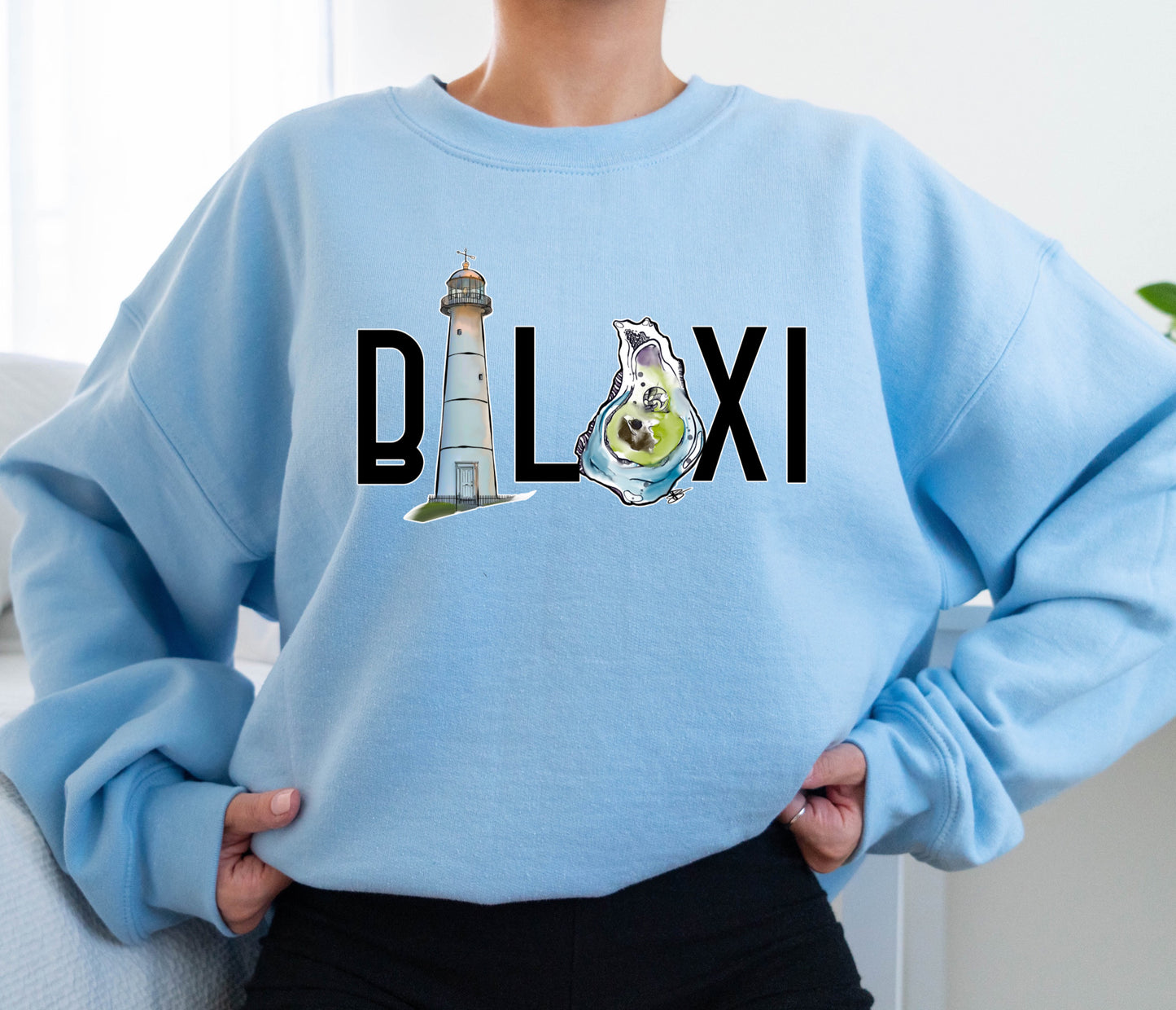 Biloxi Oyster & Lighthouse (SPECIFY CURSIVE OR REGULAR FONT)