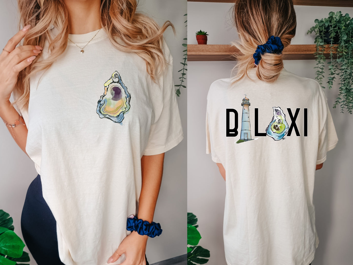Biloxi Oyster & Lighthouse (SPECIFY CURSIVE OR REGULAR FONT)