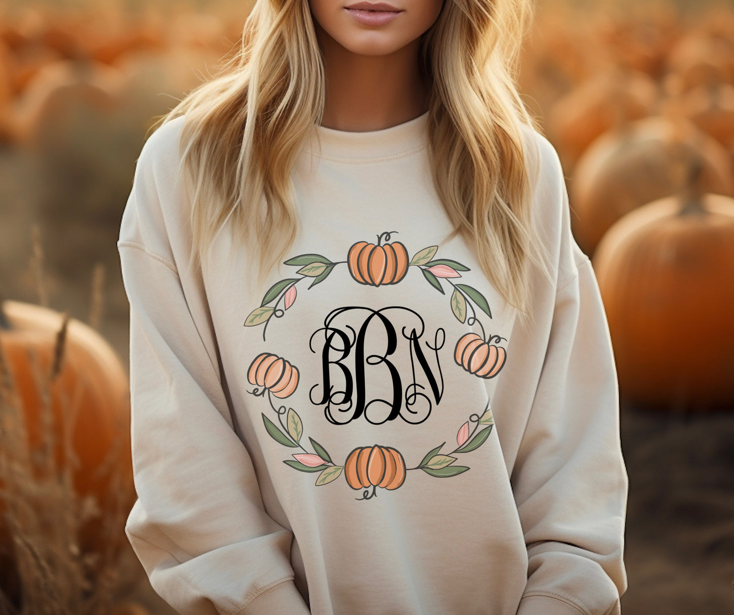 Pumpkin Monogram Wreath