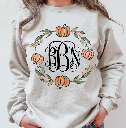Pumpkin Monogram Wreath
