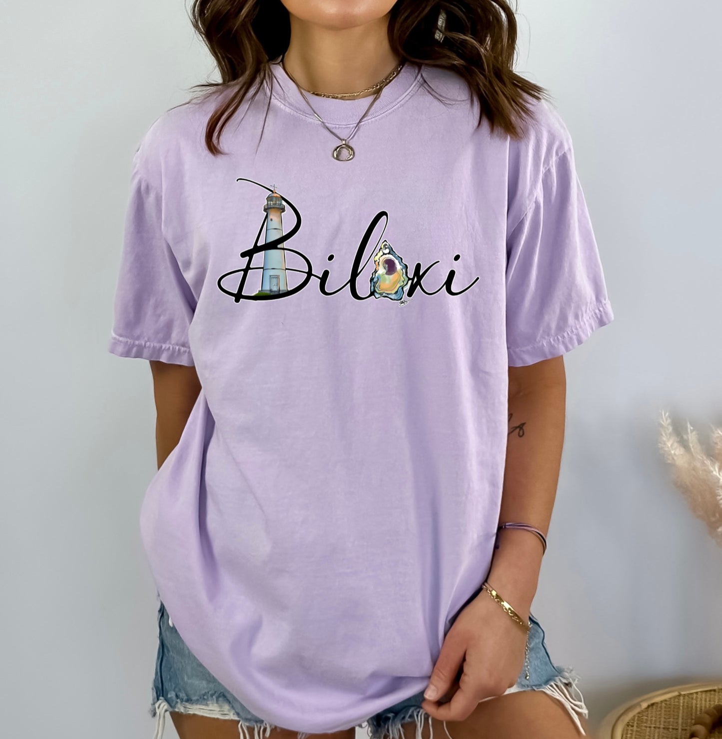 Biloxi Oyster & Lighthouse (SPECIFY CURSIVE OR REGULAR FONT)