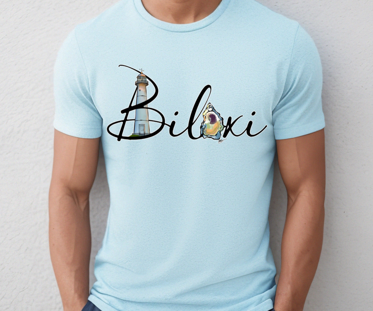 Biloxi Oyster & Lighthouse (SPECIFY CURSIVE OR REGULAR FONT)